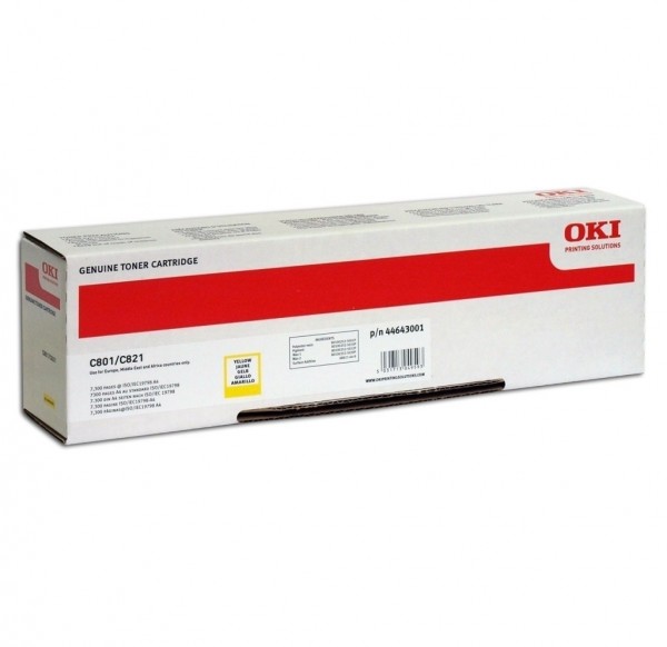 Oki Toner Yellow für OKI C801 OKI C801DN OKI C821 OKI C821DN 44643001