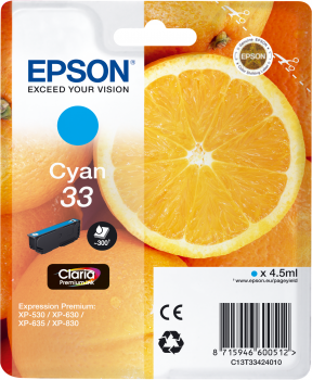 Epson Tintenpatrone T33 Cyan Expression Premium Epson XP-530 XP-630 XP-635 XP-830