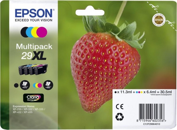 Epson Tinte Erdbeere 29XL Claria Home Multipack XP-235 XP-335 XP-345 XP-435 XP-445 T29964010