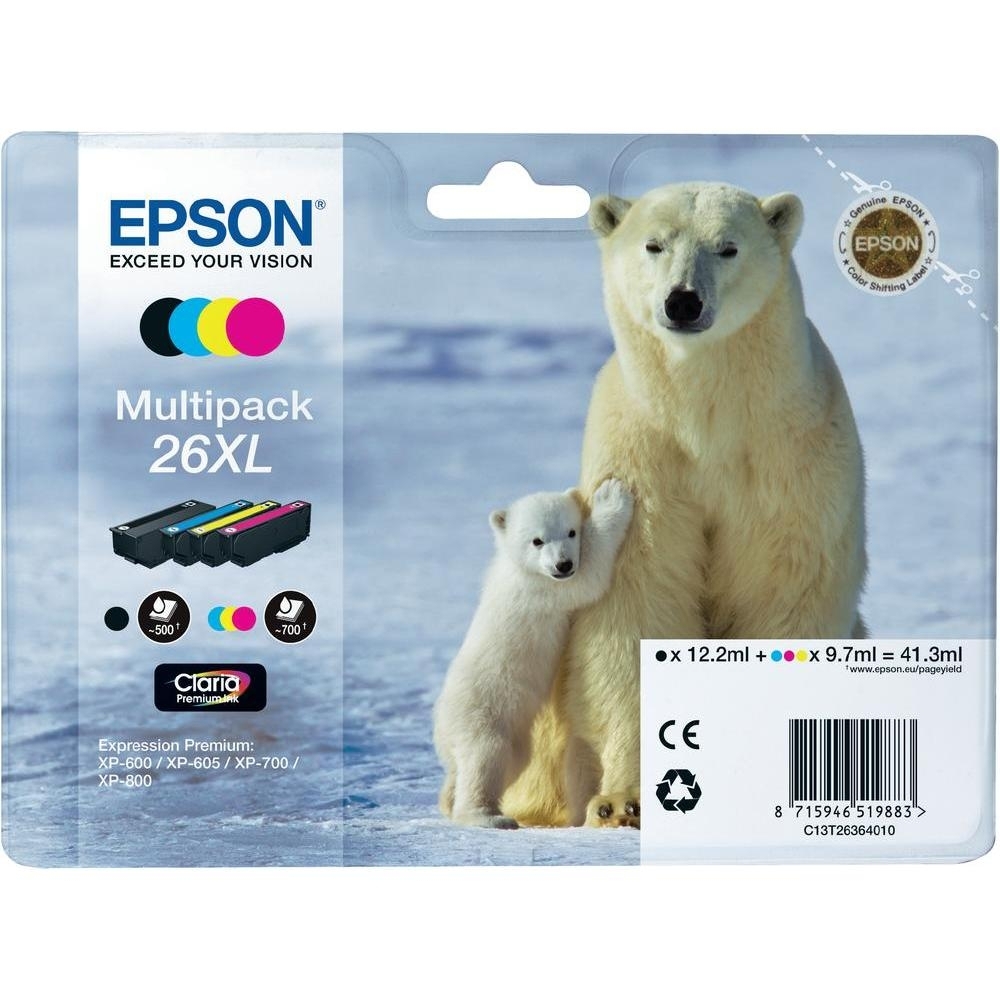 Epson Eisbär 800 Premium XP-600 Tinte Multipack | | XP-700 26XL für Expression XP-605 XP Epson Tinte